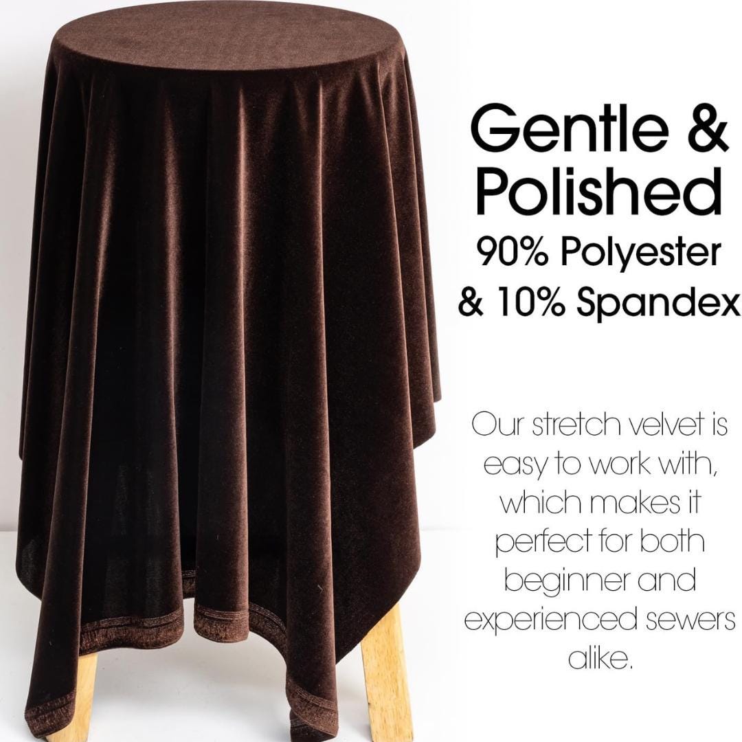 Stretch Velvet Tablecloth - BROWN -  Luxurious Elegant Table Cover in Beautiful for Weddings, Parties, Baby Showers and Events. Choose Size
