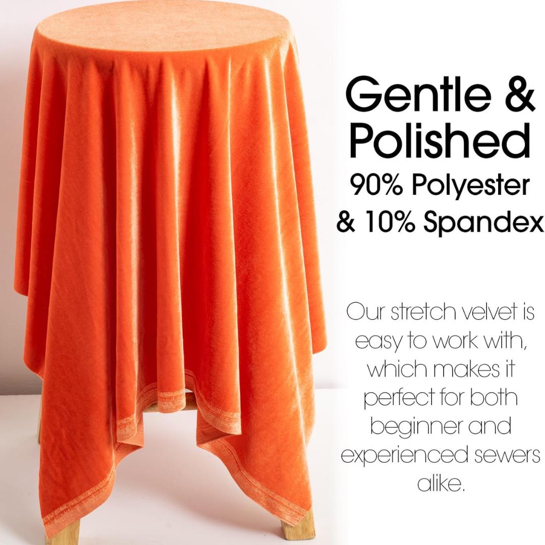 Velvet Tablecloth - ORANGE -  Luxurious Elegant Table Cover in Beautiful for Weddings, Parties, Baby Showers and Events. Choose Size Below
