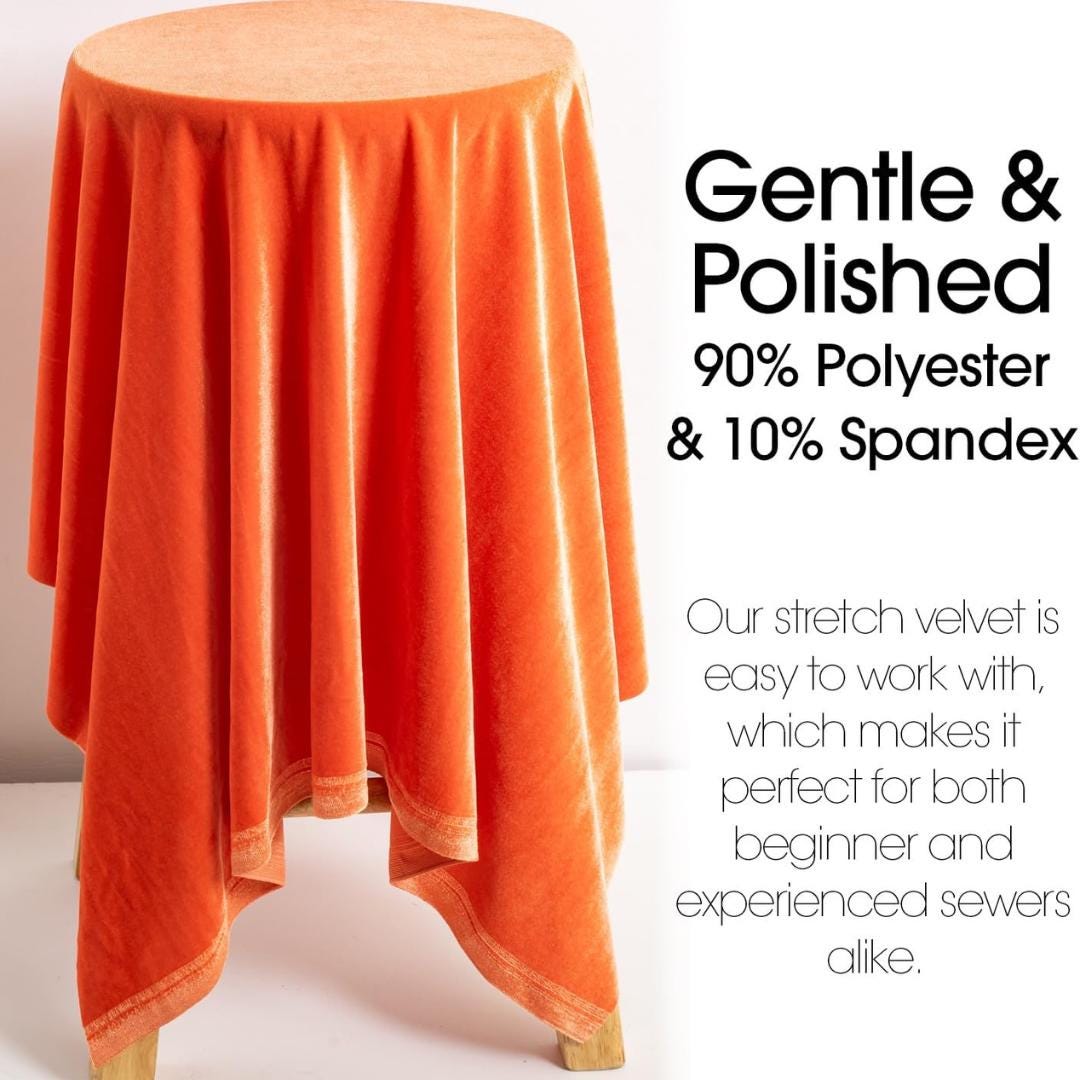 Stretch Velvet Tablecloth - ORANGE -  Luxurious Elegant Table Cover in Beautiful for Weddings, Parties, Baby Showers and Events. Choose Size