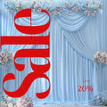 LT BLUE - Wrinkle Free Backdrop Curtains for Parties  - 10 Panels 5x10ft Silky Interlock Backdrop for Weddings Birthday Party Curtains