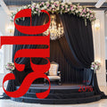BLACK - Wrinkle Free Backdrop Curtains for Parties  - 10 Panels 5x12ft Silky Interlock Backdrop for Weddings Birthday Party Curtains