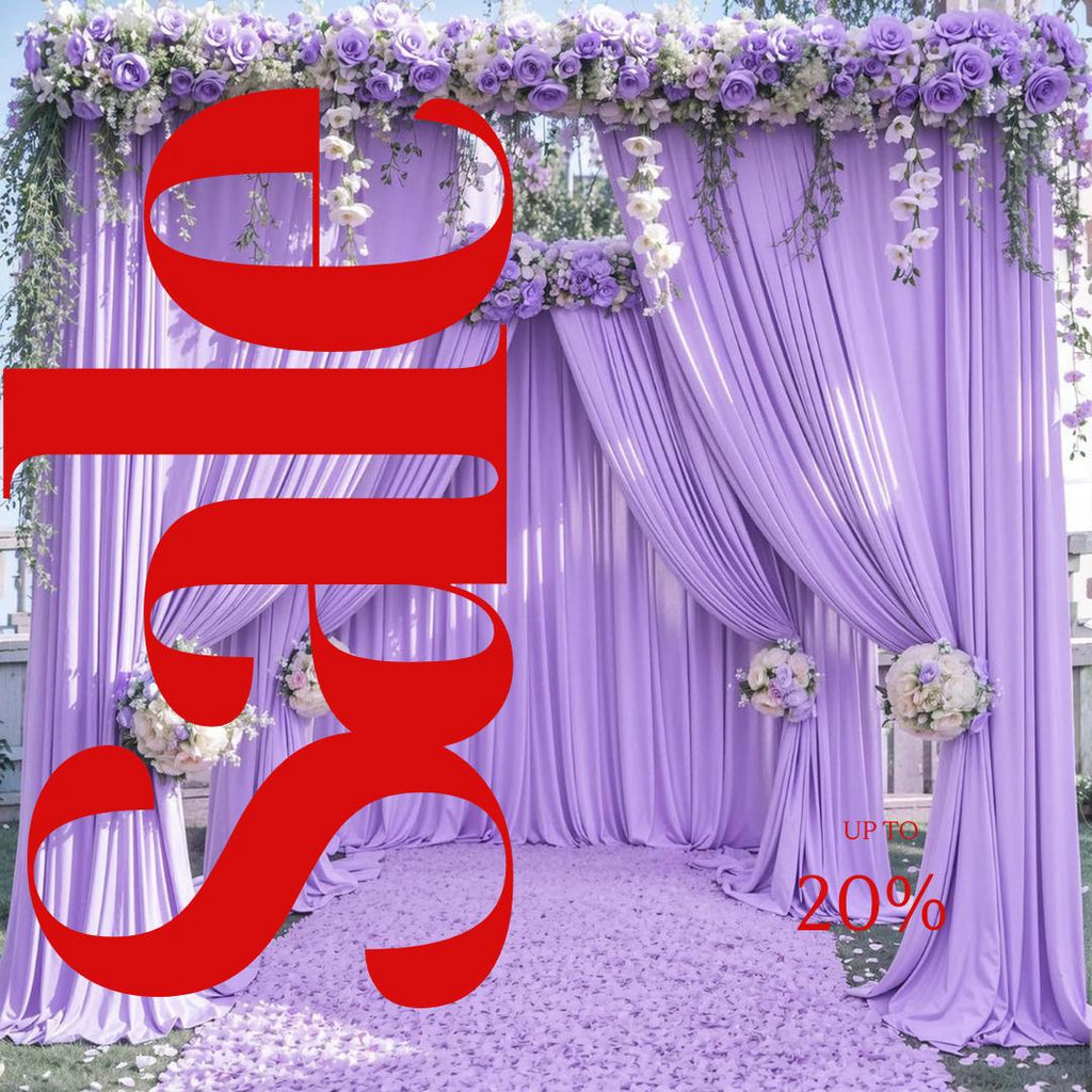 LAVENDER - 5 Ft x 15 Ft Wrinkle Free Backdrop Curtains for Parties  - 4 Panels Silky Interlock Backdrop for Weddings Birthday Party Curtains