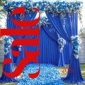 ROYAL BLUE - 5Ft x 15Ft Wrinkle Free Backdrop Curtains for Parties  - 4 Panels Silky Interlock Backdrop for Weddings Birthday Party Curtains
