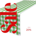 14" Wide Polyester Poplin Gingham, Checkered, Plaid Table Runner (White & Lime , 14" Wide x 90" Long) for Party Sweetest Day Wedding