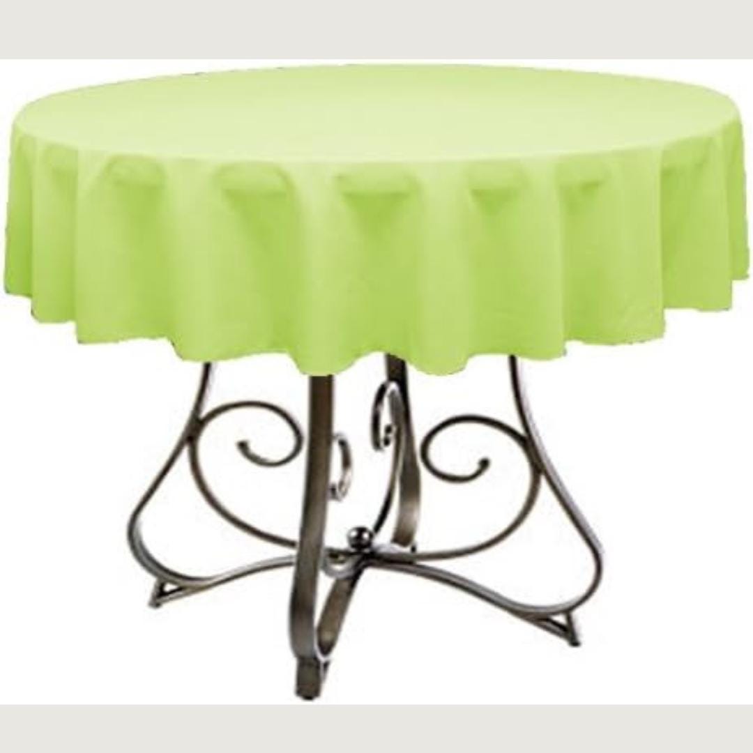 LIME - Polyester Poplin Washable Round Tablecloth,  Table Cover Fabric Table Cloth for Dinning, Kitchen, Party, Holiday