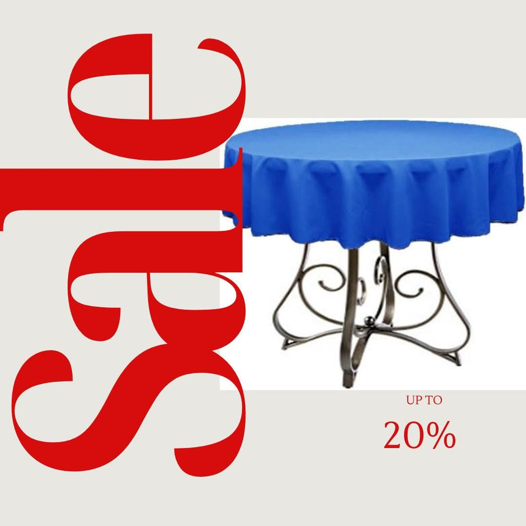 ROYAL BLUE - Polyester Poplin Washable Round Tablecloth,  Table Cover Fabric Table Cloth for Dinning, Kitchen, Party, Holiday