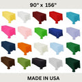 90" x 156" Polyester Poplin Washable Rectangular Tablecloth, Table Cover Fabric Cloth for Dinning, Kitchen, Party. 27 Colors Available