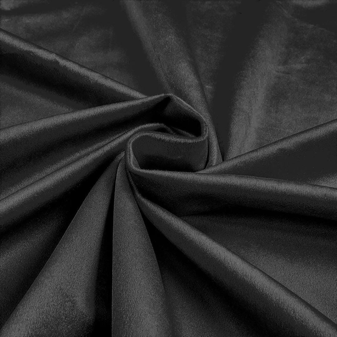 Plush Non Stretch Velvet Fabric by Yard - BLACK - 60" Wide | Plush Velvet For Christmas, Apparel, Cosplay, Curtains. & Decoration