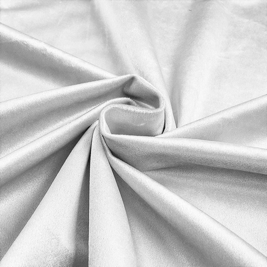 Plush Non Stretch Velvet Fabric by Yard - WHITE - 60" Wide | Plush Velvet For Christmas, Apparel, Cosplay, Curtains. & Decoration