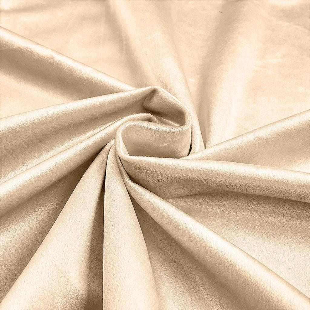 Plush Non Stretch Velvet Fabric by Yard - CHAMPAGNE - 60" Wide | Plush Velvet For Christmas, Apparel, Cosplay, Curtains. & Decoration