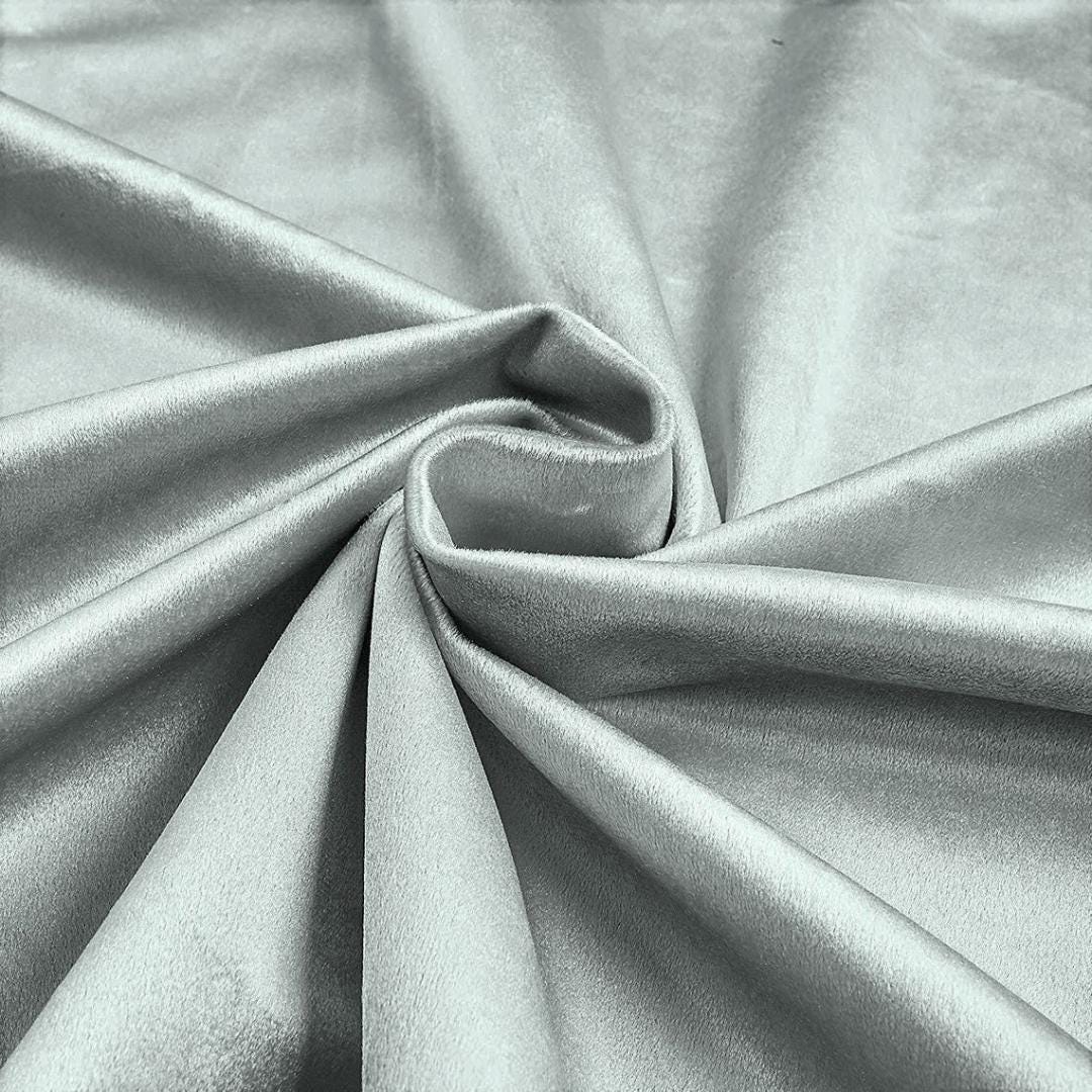 Plush Non Stretch Velvet Fabric by Yard - SILVER - 60" Wide | Plush Velvet For Christmas, Apparel, Cosplay, Curtains. & Decoration
