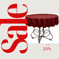 BURGUNDY - Polyester Poplin Washable Round Tablecloth,  Table Cover Fabric Table Cloth for Dinning, Kitchen, Party, Holiday