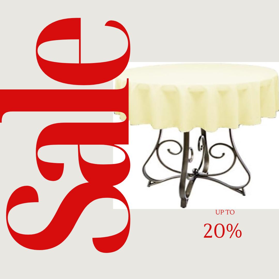 LT YELLOW - Polyester Poplin Washable Round Tablecloth,  Table Cover Fabric Table Cloth for Dinning, Kitchen, Party, Holiday