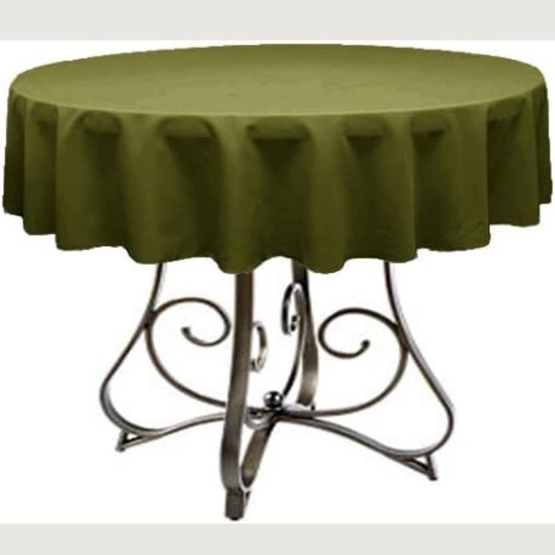 OLIVE - Polyester Poplin Washable Round Tablecloth,  Table Cover Fabric Table Cloth for Dinning, Kitchen, Party, Holiday