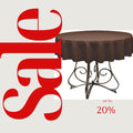BROWN - Polyester Poplin Washable Round Tablecloth,  Table Cover Fabric Table Cloth for Dinning, Kitchen, Party, Holiday