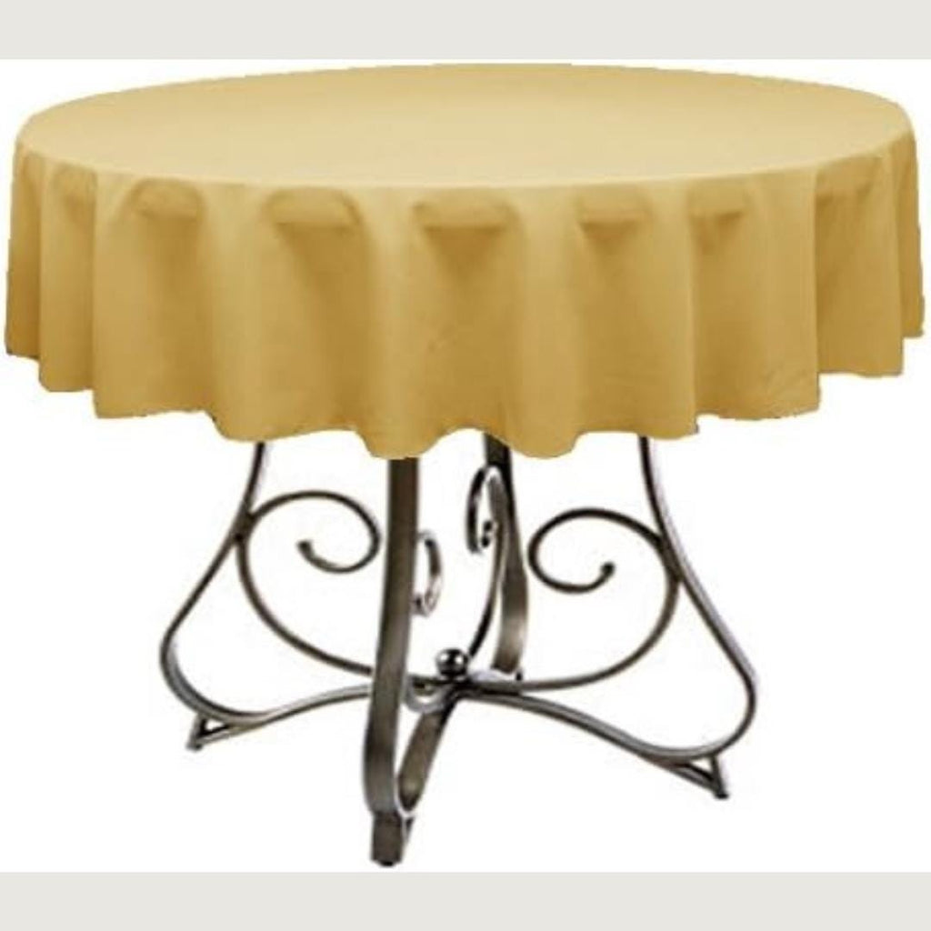 GOLD - Polyester Poplin Washable Round Tablecloth,  Table Cover Fabric Table Cloth for Dinning, Kitchen, Party, Holiday