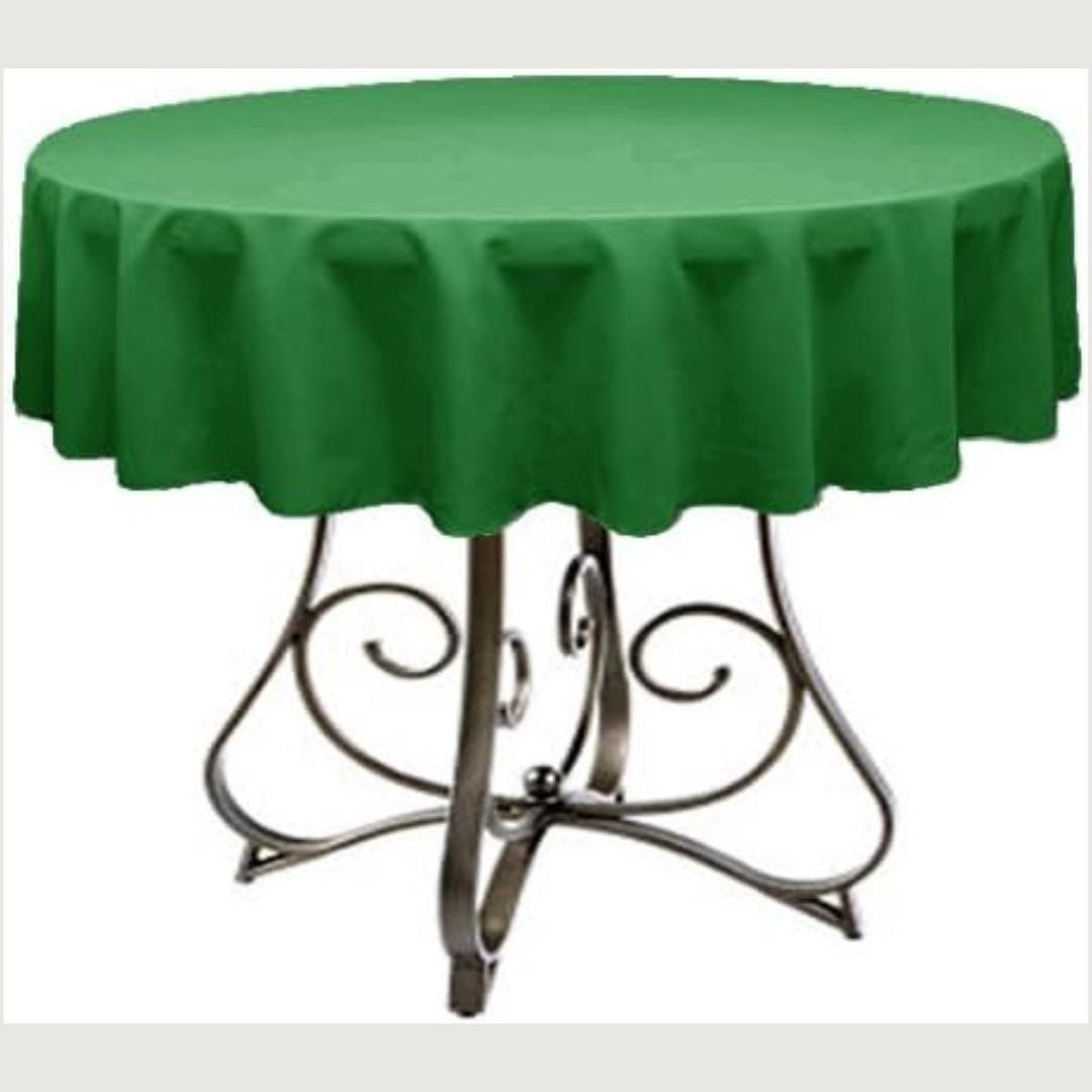 KELLY GREEN - Polyester Poplin Washable Round Tablecloth,  Table Cover Fabric Table Cloth for Dinning, Kitchen, Party, Holiday