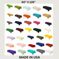 60" X 126" Polyester Poplin Washable Rectangular Tablecloth, Table Cover Fabric Table Cloth for Dinning, Kitchen,Party. Choose Color Below