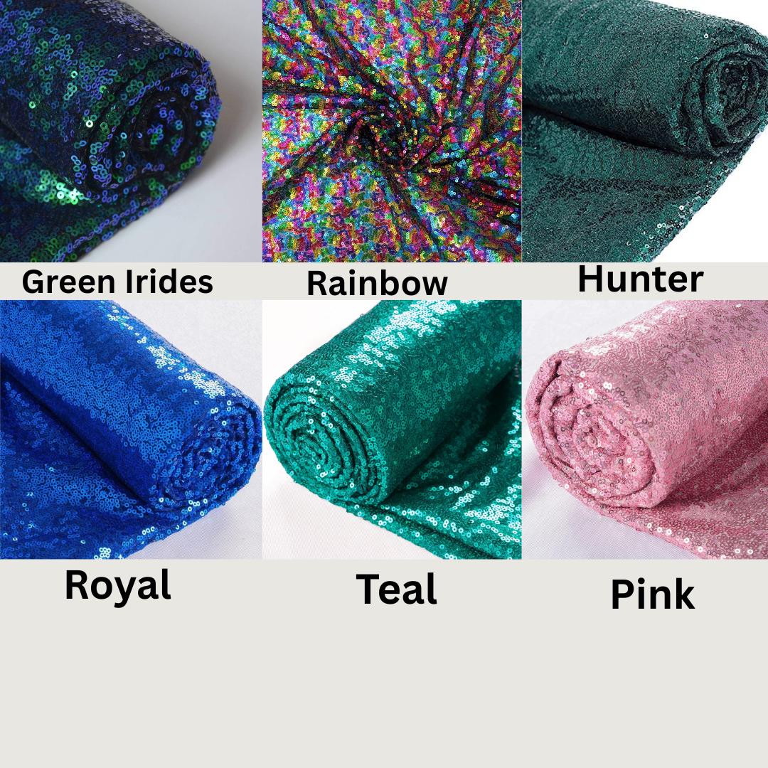 All-Over Mesh Sequins Fabric by The Yard - 48" Wide Shiny 3mm Mini Sequin Fabric on Mesh for Apparel and Decor. Choose Color & Quantity