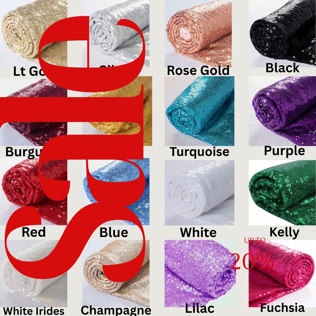 All-Over Mesh Sequins Fabric by The Yard - 48" Wide Shiny 3mm Mini Sequin Fabric on Mesh for Apparel and Decor. Choose Color & Quantity