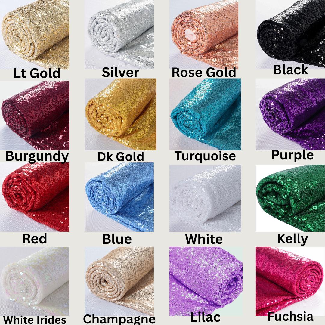 All-Over Mesh Sequins Fabric by The Yard - 48" Wide Shiny 3mm Mini Sequin Fabric on Mesh for Apparel and Decor. Choose Color & Quantity
