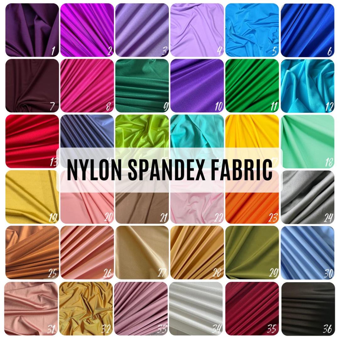Shiny Nylon Spandex Fabric by Yard | 4-Way Stretch Lycra Knit | 60" Wide | Stretch Fabric for Dance wear, Costumes, Swimwear & Active wear