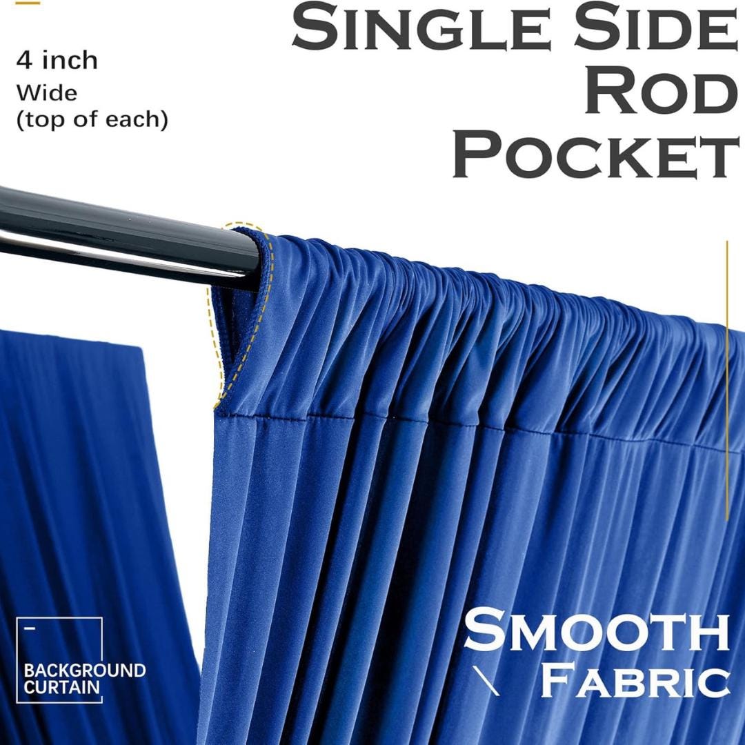 ROYAL - 5' x 33 Ft Ceiling Drapes for Wedding Parties, Wrinkle Free Interlock Canopy Tent Draping Ceiling Curtains Arch Drapery for Events