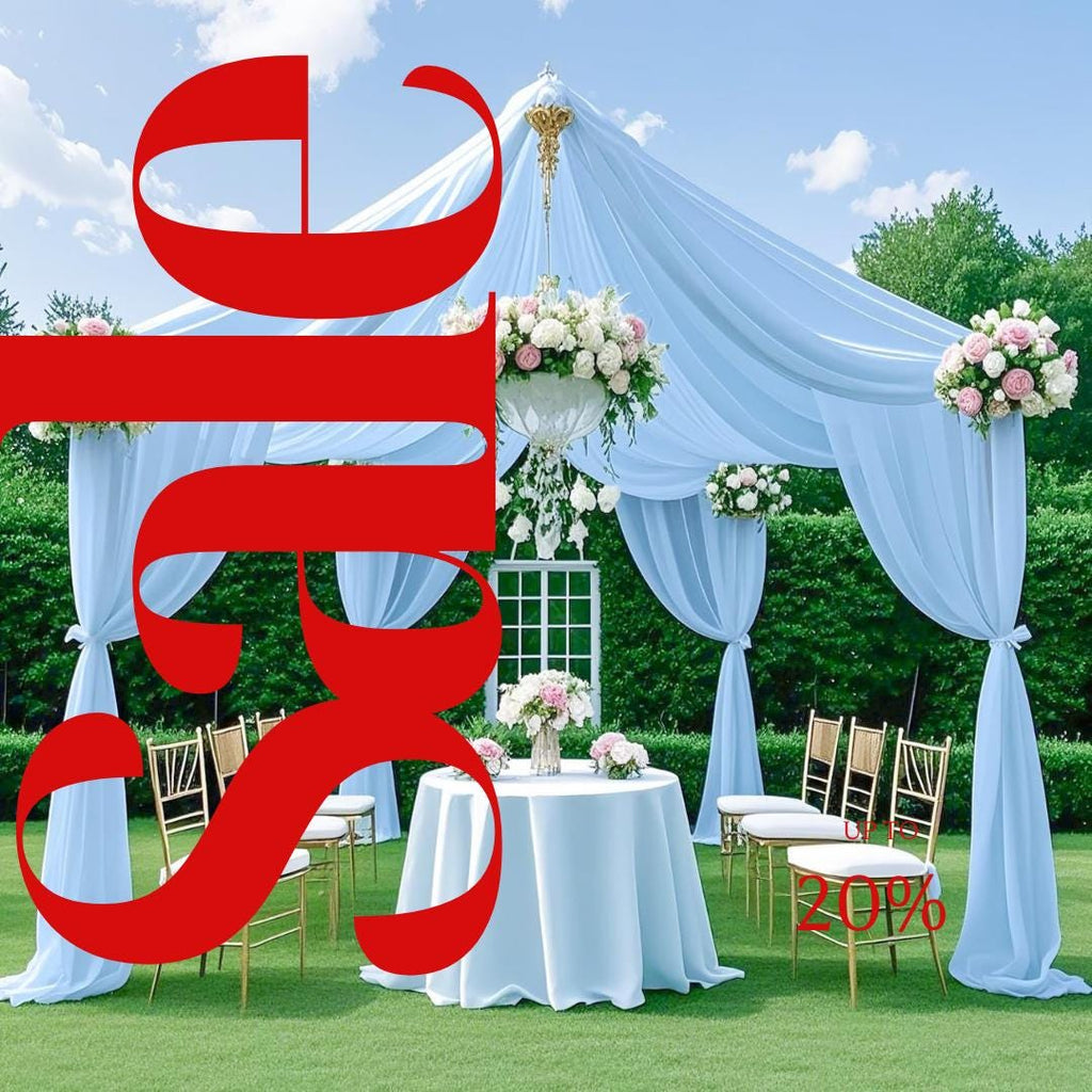 LT BLUE - 5' x 21 Ft Ceiling Drapes for Wedding Parties, Wrinkle Free Interlock Canopy Tent Draping Ceiling Curtains Arch Drapery for Events