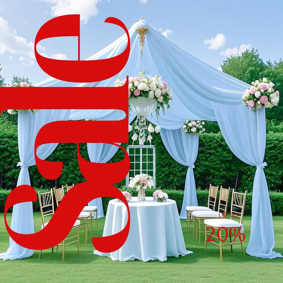 LT BLUE - 5' x 21 Ft Ceiling Drapes for Wedding Parties, Wrinkle Free Interlock Canopy Tent Draping Ceiling Curtains Arch Drapery for Events