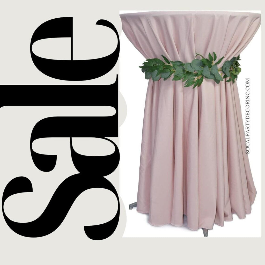 Cocktail Table Cover - Bar Height Table: 30" to 36" Round Diameter Table -  Fabric Table Cloth Party Decor - BLUSH