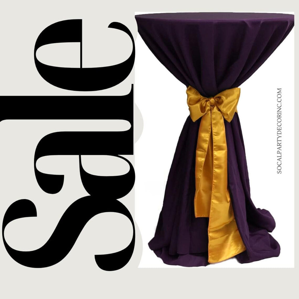 Cocktail Table Cover - Bar Height Table: 30" to 36" Round Diameter Table -  Fabric Table Cloth Party Decor - PLUM
