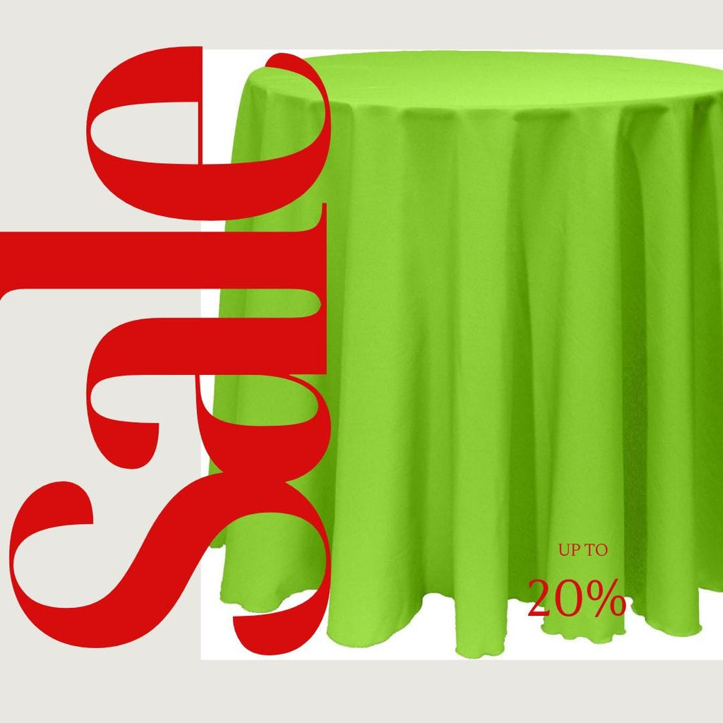 Cocktail Table Cover - Bar Height Table: 30" to 36" Round Diameter Table -  Fabric Table Cloth Party Decor - LIME