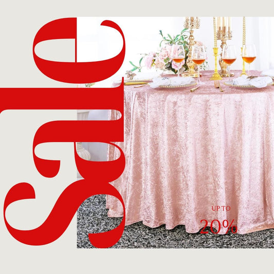 Crushed Velvet Tablecloth - BLUSH -  Luxurious Round Table Cover  for Weddings, Parties, Baby Showers and Events. Choose Size Below