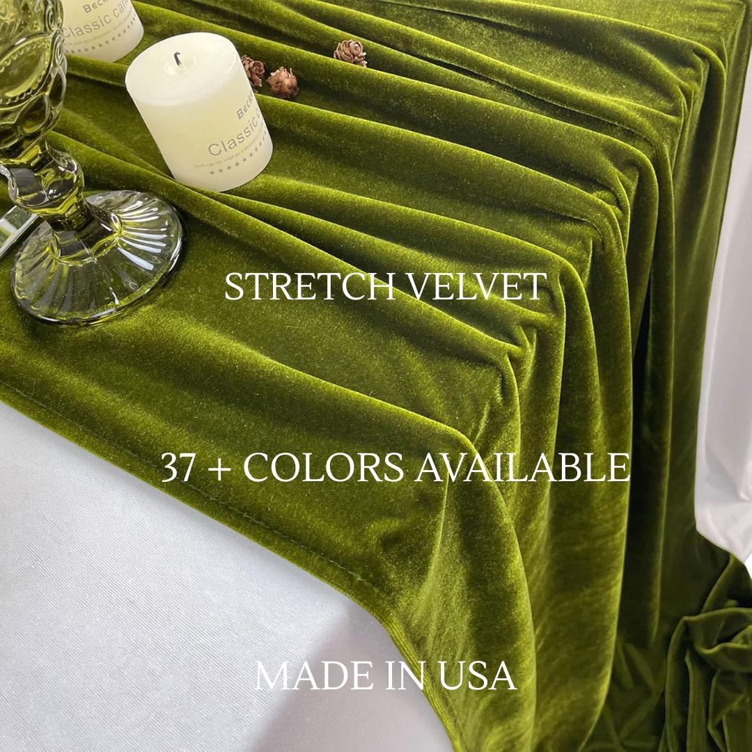 20" x 120" Luxurious Stretch Velvet Table Runner, 10ft Wedding Reception Decorations Soft Velvet Fabric, Table Linen & Wedding Runners