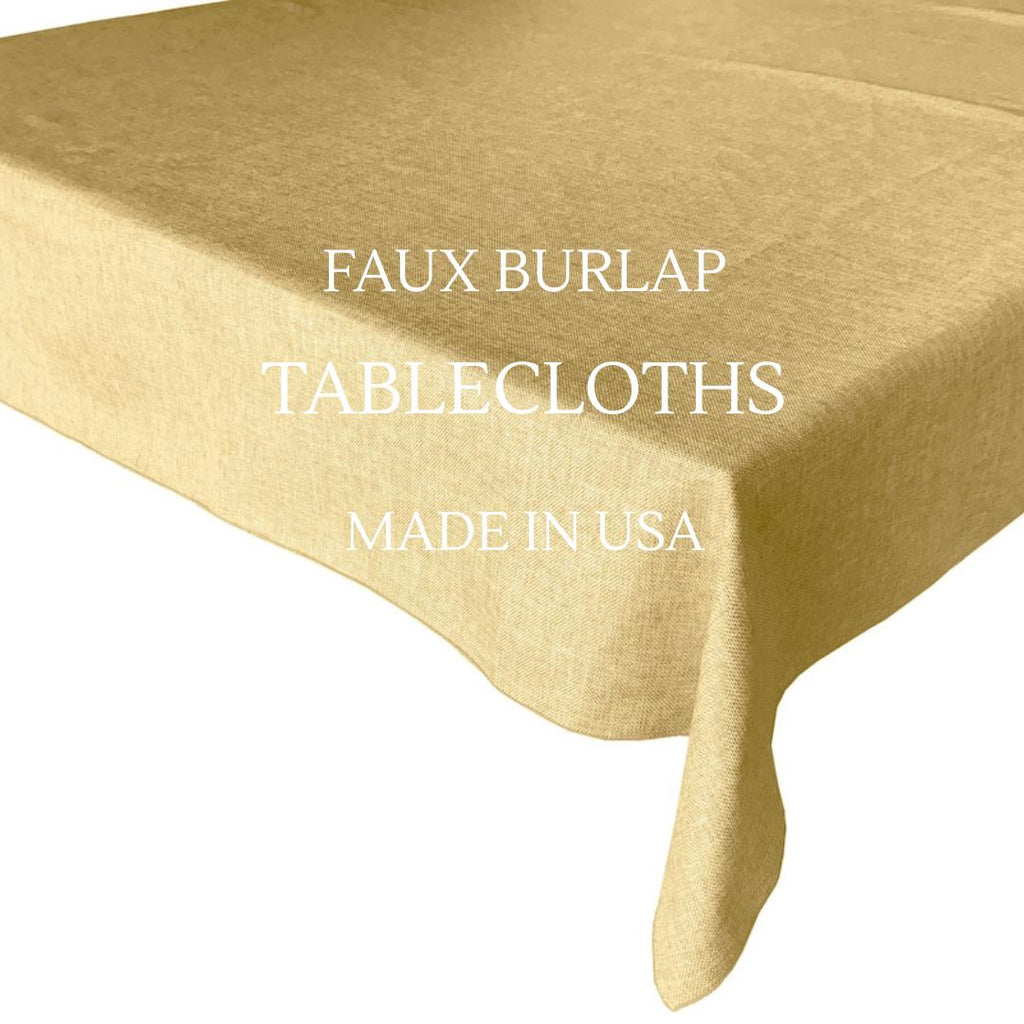 LT GOLD - Faux Burlap Linen Textured Solid Tablecloth - Table Cover for Weddings, Parties, Baby Showers and Events. Choose Size Below