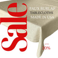 IVORY - Faux Burlap Linen Textured Solid Tablecloth - Table Cover for Weddings, Parties, Baby Showers and Events. Choose Size Below