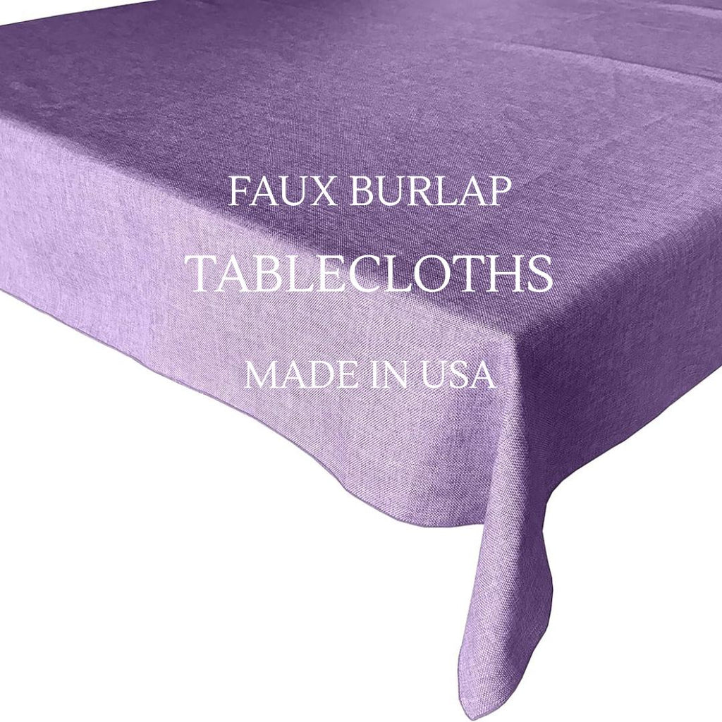 LAVENDER - Faux Burlap Linen Textured Solid Tablecloth - Table Cover for Weddings, Parties, Baby Showers and Events. Choose Size Below