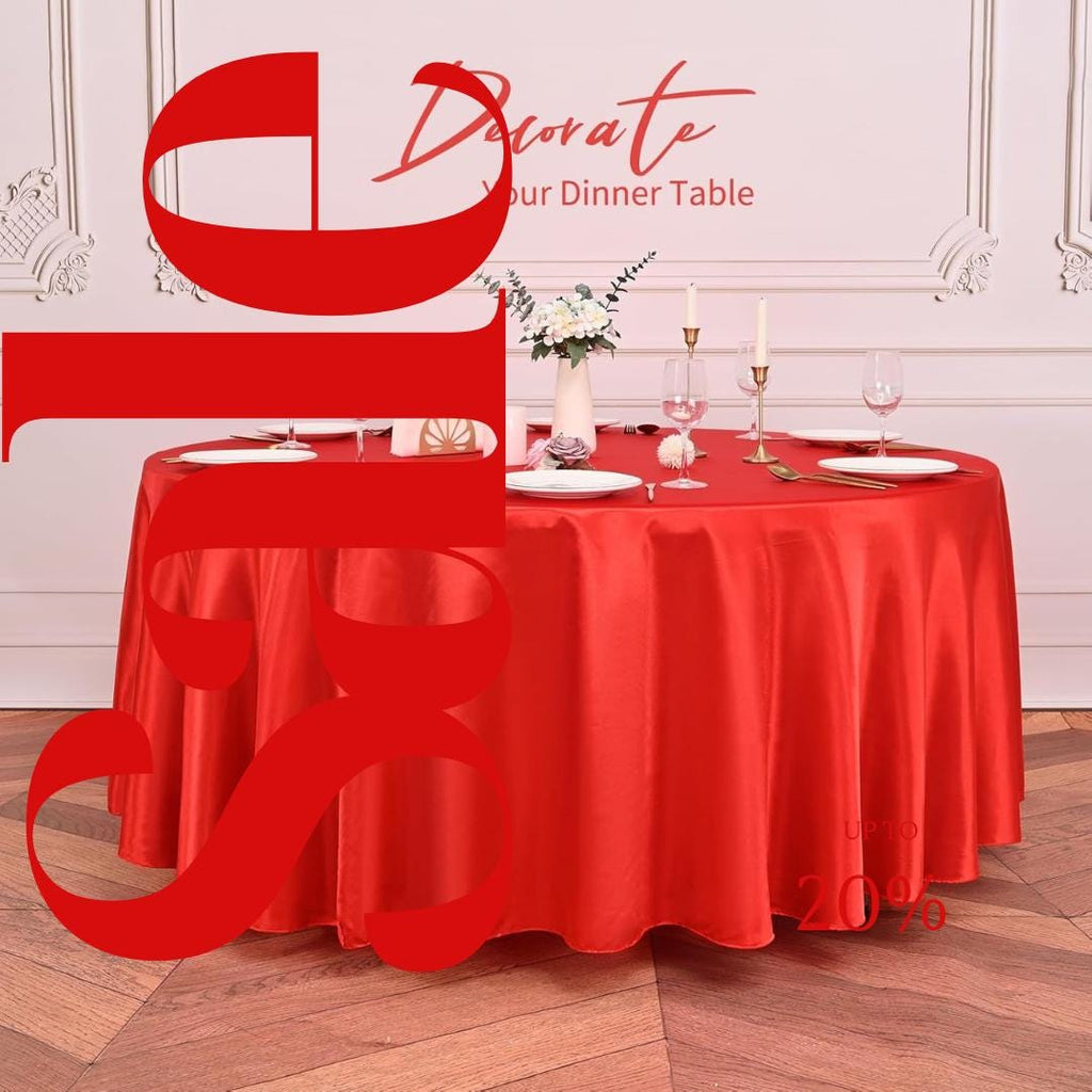 RED SATIN - Table Cloth Covers for Round Tables- Round Satin Table Cloth for Wedding Banquet Decoration- Table Cloths. Choose Size Below