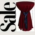 Cocktail Table Cover - Bar Height Table: 30" to 36" Round Diameter Table -  Fabric Table Cloth Party Decor - BURGUNDY