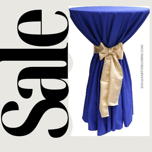 Cocktail Table Cover - Bar Height Table: 30" to 36" Round Diameter Table -  Fabric Table Cloth Party Decor - ROYAL BLUE