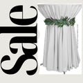 Cocktail Table Cover - Bar Height Table: 30" to 36" Round Diameter Table -  Fabric Table Cloth Party Decor - WHITE