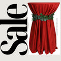Cocktail Table Cover - Bar Height Table: 30" to 36" Round Diameter Table -  Fabric Table Cloth Party Decor - RED