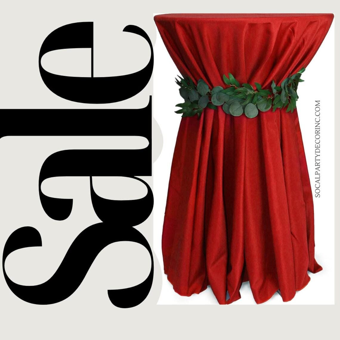 Cocktail Table Cover - Bar Height Table: 30" to 36" Round Diameter Table -  Fabric Table Cloth Party Decor - RED