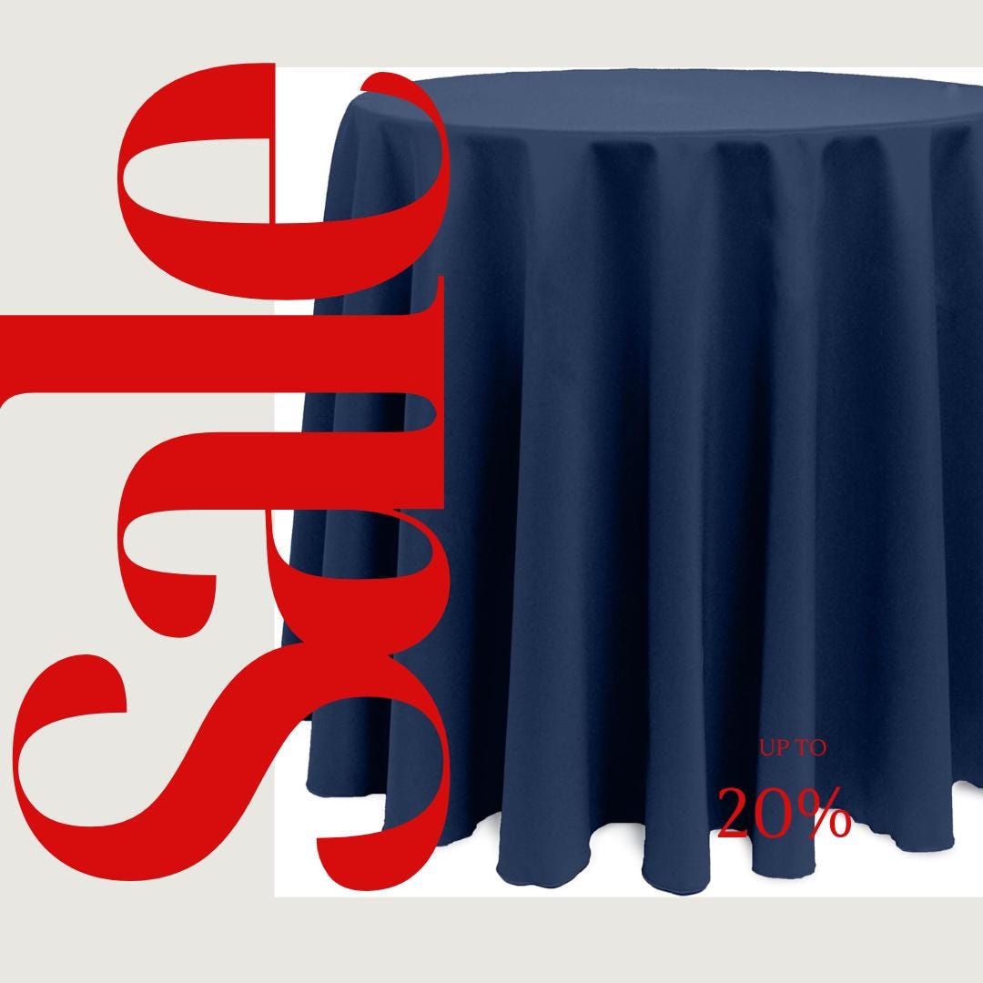 Cocktail Table Cover - Bar Height Table: 30" to 36" Round Diameter Table -  Fabric Table Cloth Party Decor - NAVY