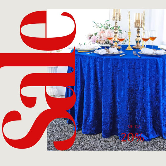 Crushed Velvet Tablecloth - ROYAL -  Luxurious Round Table Cover  for Weddings, Parties, Baby Showers and Events. Choose Size Below
