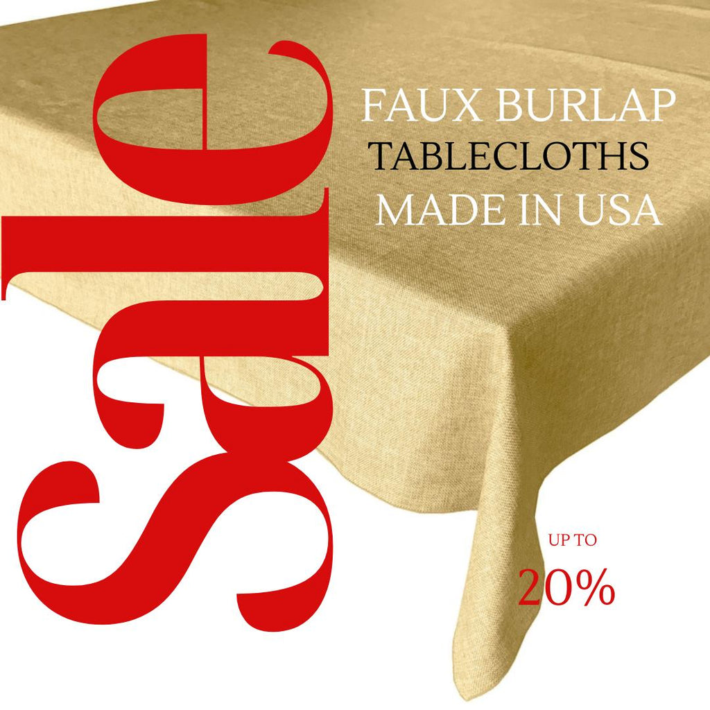 LT GOLD - Faux Burlap Linen Textured Solid Tablecloth - Table Cover for Weddings, Parties, Baby Showers and Events. Choose Size Below