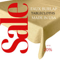 LT GOLD - Faux Burlap Linen Textured Solid Tablecloth - Table Cover for Weddings, Parties, Baby Showers and Events. Choose Size Below