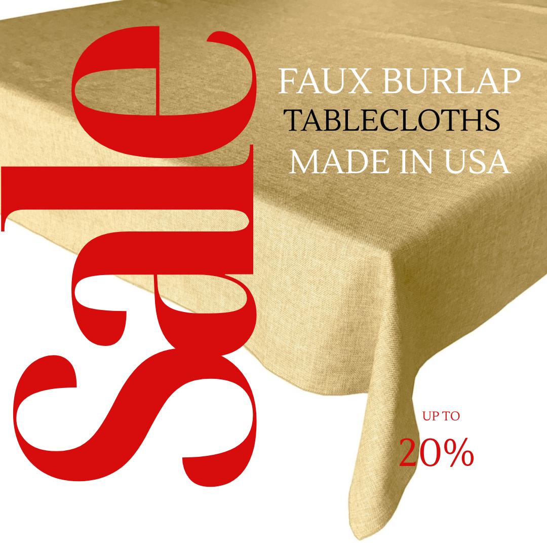 LT GOLD - Faux Burlap Linen Textured Solid Tablecloth - Table Cover for Weddings, Parties, Baby Showers and Events. Choose Size Below