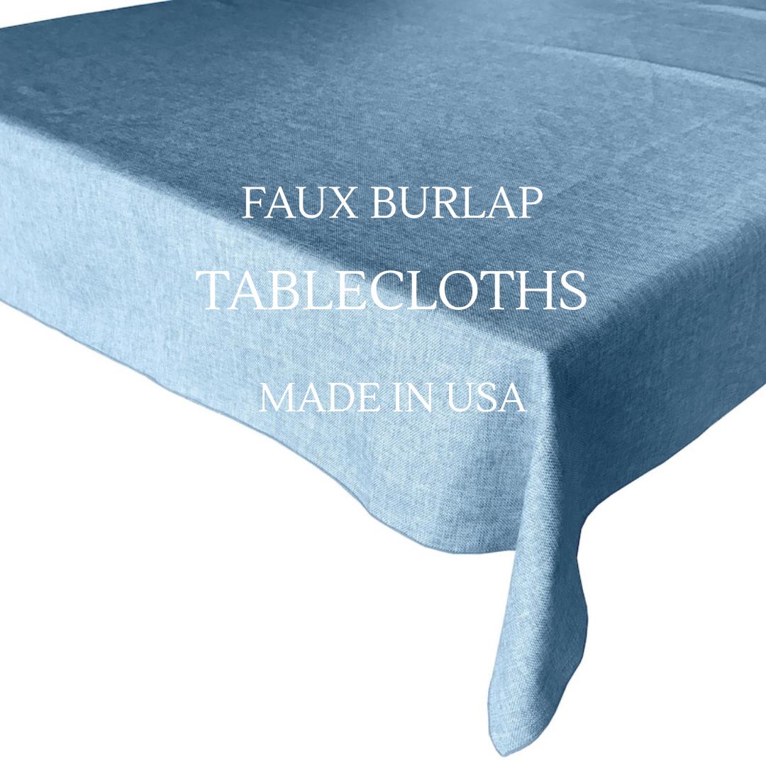 LT BLUE - Faux Burlap Linen Textured Solid Tablecloth - Table Cover for Weddings, Parties, Baby Showers and Events. Choose Size Below