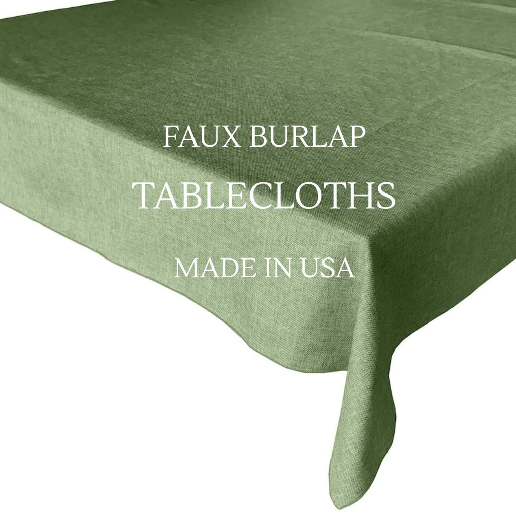 SAGE - Faux Burlap Linen Textured Solid Tablecloth - Table Cover for Weddings, Parties, Baby Showers and Events. Choose Size Below